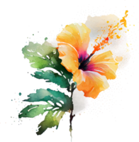 hermoso recorte de flores pintadas con acuarela png