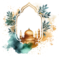 Watercolor Beautiful Painted Islamic Mosque png