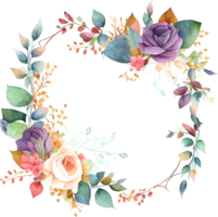 süßer aquarellrahmen mit frühlingsblumen png