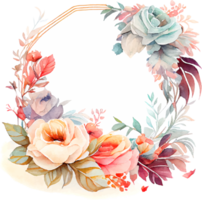 joli cadre aquarelle avec des fleurs de printemps png