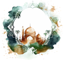 Watercolor Beautiful Painted Islamic Mosque png