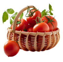 canasta de tomates rojos.