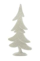 White Christmas trees with shimmer isolated on white background. New Year photo