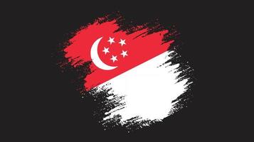 Vintage Singapore grunge flag vector