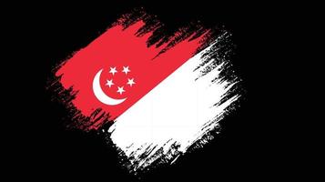 bandera plana del grunge de singapur vector