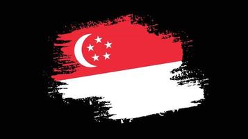 Graphic Singapore grunge flag vector