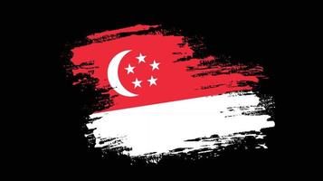 bandera de textura grunge de singapur vector