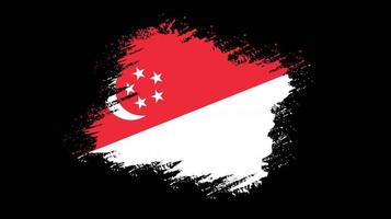 bandera grunge profesional de singapur vector