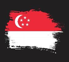 se desvaneció la bandera del grunge de singapur vector