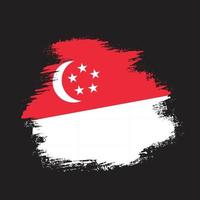 diseño de vector de bandera de singapur de estilo vintage