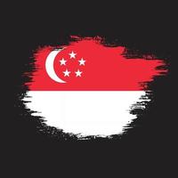 diseño de vector de bandera de singapur de estilo vintage