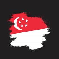 New creative grunge texture Singapore flag vector