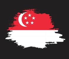 New creative grunge texture Singapore flag vector