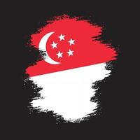 vector de bandera de singapur de estilo sucio descolorido