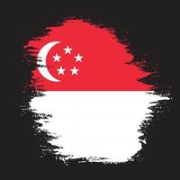 nuevo vector de bandera grungy de singapur