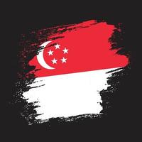 Splash texture effect Singapore flag vector