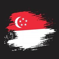 Colorful grunge effect Singapore flag vector