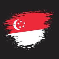 vector de bandera de grunge de singapur profesional