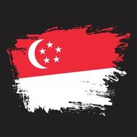 Colorful grunge effect Singapore flag vector