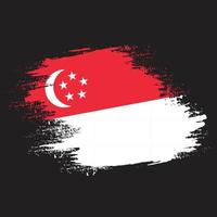 vector de bandera grunge de singapur