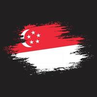 nuevo diseño de bandera grunge de singapur vector