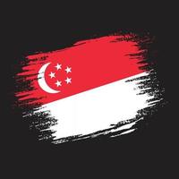 Singapore grunge flag vector