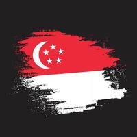 New Singapore hand paint grunge flag vector