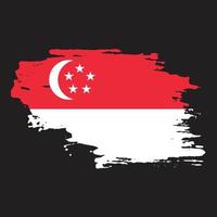 Professional hand paint Singapore flag vector