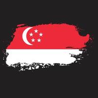 Singapore hand paint colorful flag vector