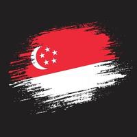 New Singapore hand paint grunge flag vector