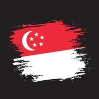 Hand paint Singapore flag vector