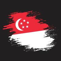 Singapore brush grunge flag vector