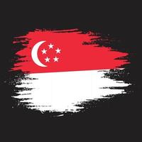 New brush grunge texture Singapore flag vector