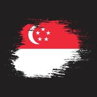 Professional grunge texture Singapore splash flag vector