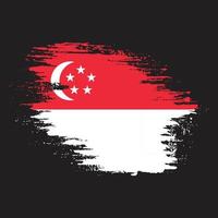 New splash grunge texture Singapore flag vector