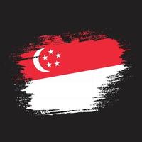 Grunge texture splash Singapore flag vector