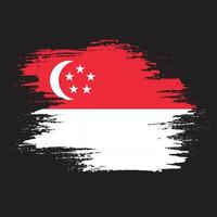 vector de bandera de singapur de textura grunge angustiado profesional