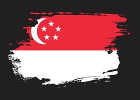 Distressed Singapore grunge texture flag vector