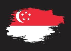 New Singapore faded grunge flag vector