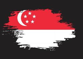 Professional abstract grunge Singapore flag vector