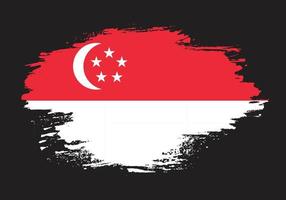 Professional abstract grunge Singapore flag vector