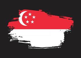 Faded Singapore grunge texture flag vector