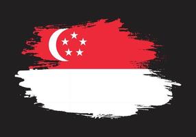 vector de diseño de bandera de singapur de textura grunge abstracta