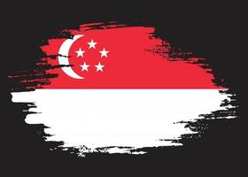 vector de diseño de bandera de singapur de textura grunge abstracta