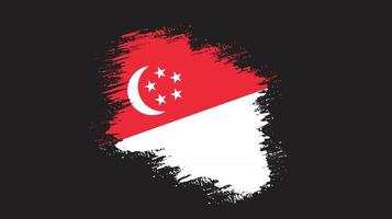 vector de bandera de textura grunge de singapur