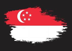 vector de bandera de textura grunge de singapur