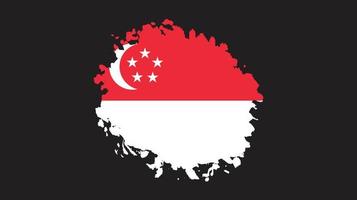 Grunge brush stroke Singapore flag vector