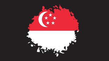 Hand drawing brush stroke Singapore flag vector