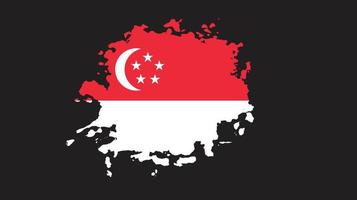 vector de bandera de trazo de pincel de singapur