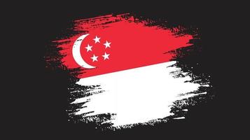 vector de bandera de singapur de trazo de pincel